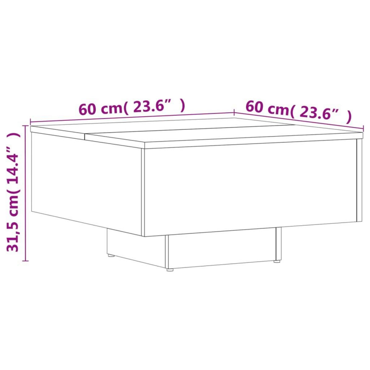 VIDAXL Table basse noir 60x60x31,5 cm bois d'ingenierie