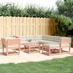 VIDAXL Salon de jardin 8 pcs avec coussins bois massif douglas
