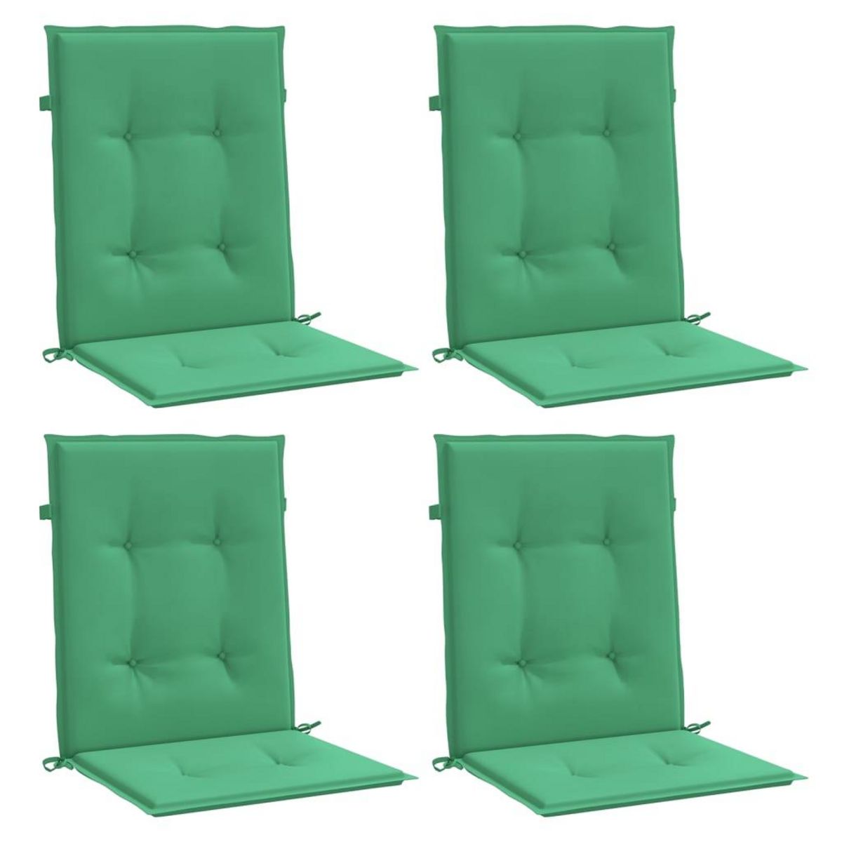 VIDAXL Coussins de chaise de jardin a dossier bas lot de 4 vert