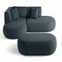 Voir la diapositive 1 : LISA DESIGN Santorini - canapé modulable d'angle gauche + pouf - 4 places - en tissu texturé
