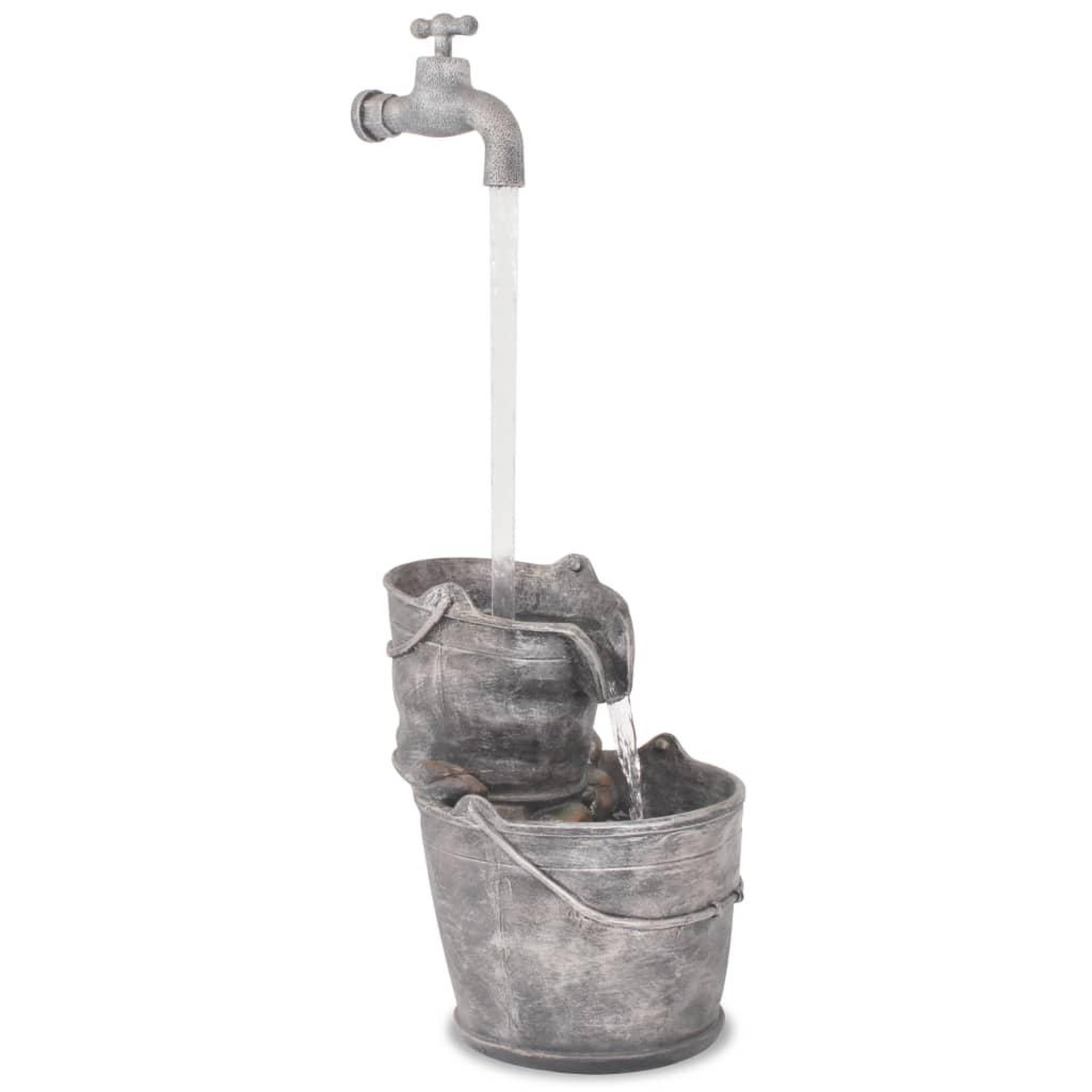 VIDAXL Fontaine avec robinet et seaux Polyresine