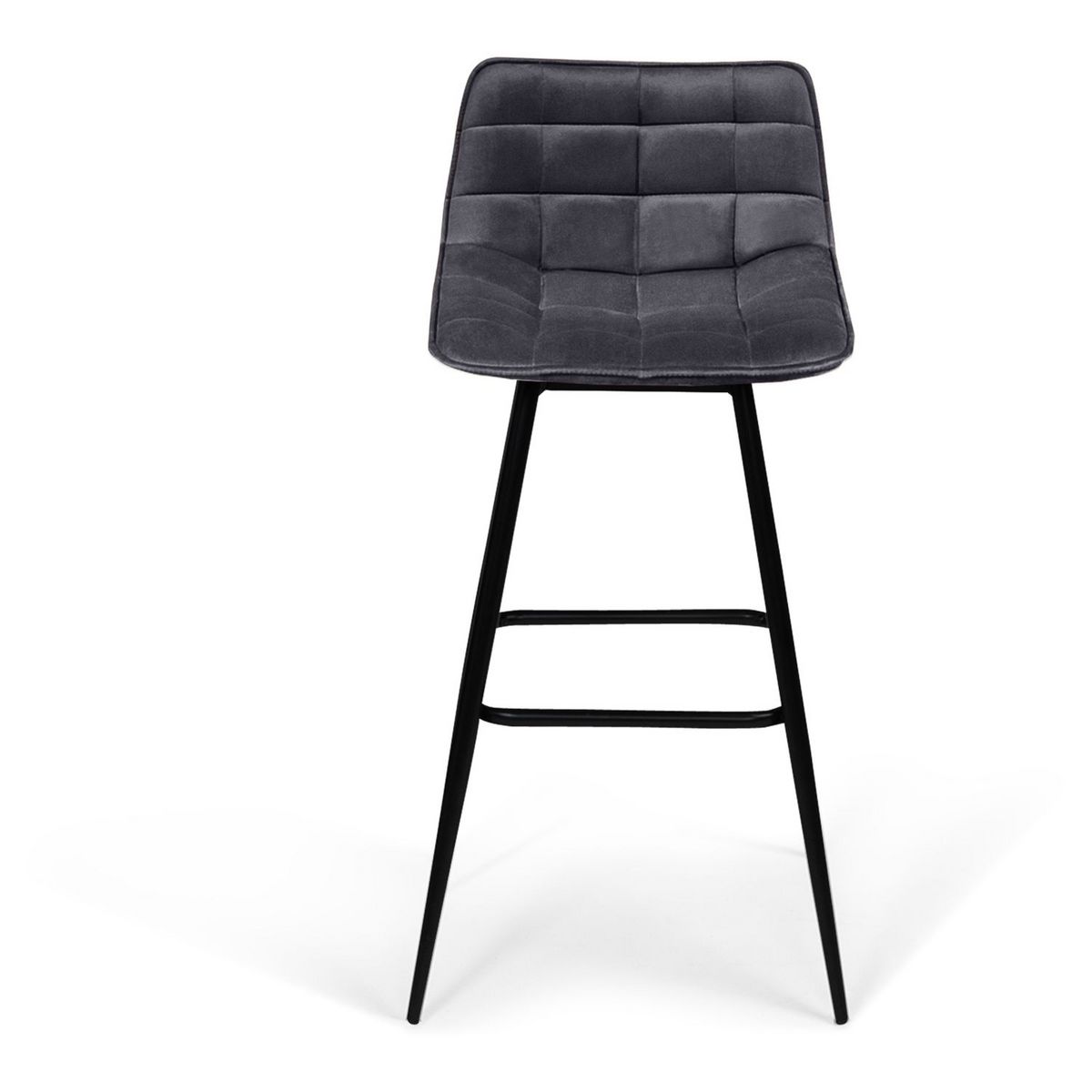 Lot de 2 tabourets chaises de bar assise velour pieds métal SIA