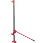 HOMCOM Cric farm jack charge max. 3000 Kg - hauteur de levage 11-135 cm - cric à crémaillère acier rouge noir