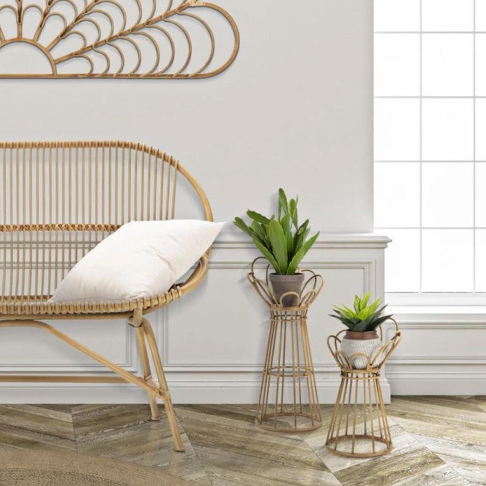 Voir la diapositive 6 : Paris Prix Porte-Plante en Métal  Panama  62cm Naturel