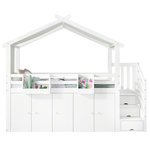 MERAX Lit cabane enfant 90x200cm bois et mdf coloris blanc