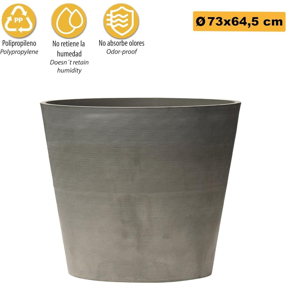 ART PLAST Pot de Fleur Gris 180L Diamètre 73cm H64.5cm - Jardinière Extérieure Balcon Terrasse Jardin ARTPLAST