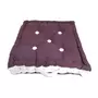 SOLEIL D'OCRE Coussin tapissier en coton Boudoir - 40 x 40 cm - Violet et blanc
