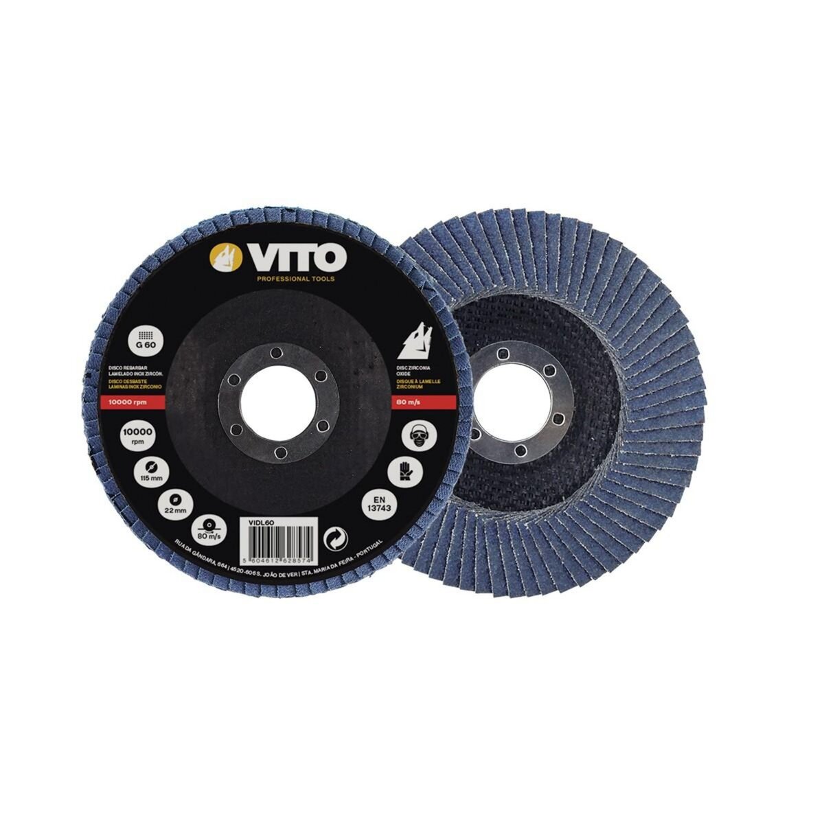 VITO Disque à lamelle Diamètre 115 mm Alésage 22 mm - G60 zirconium VITOPOWER