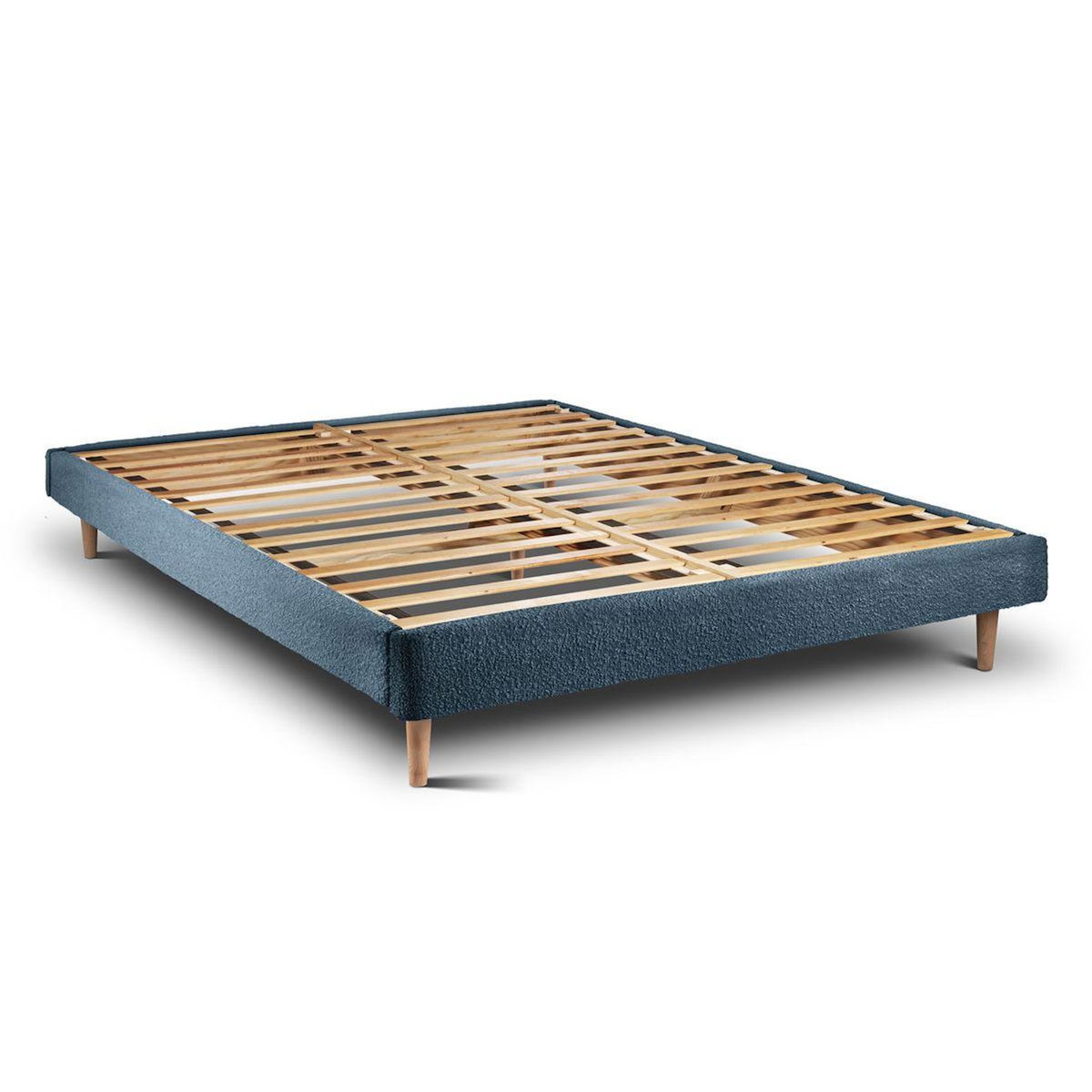 Sommeil de Plomb Lit avec tête de lit tapissier bouclette et sommier kit - Hauteur totale : 29cm
