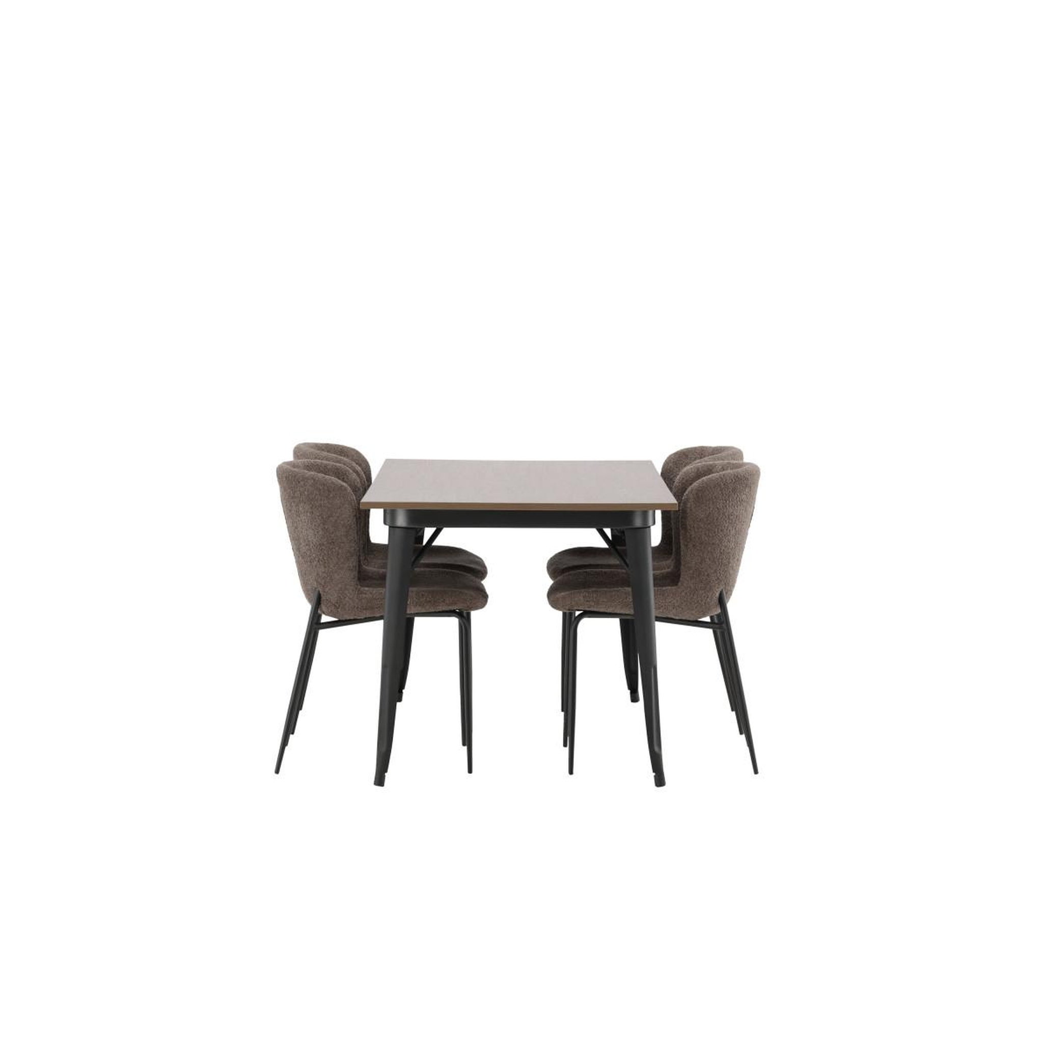 Voir la diapositive 4 : Paris Prix Ensemble table à manger & 4 chaises  tempe & modesto  140cm marron