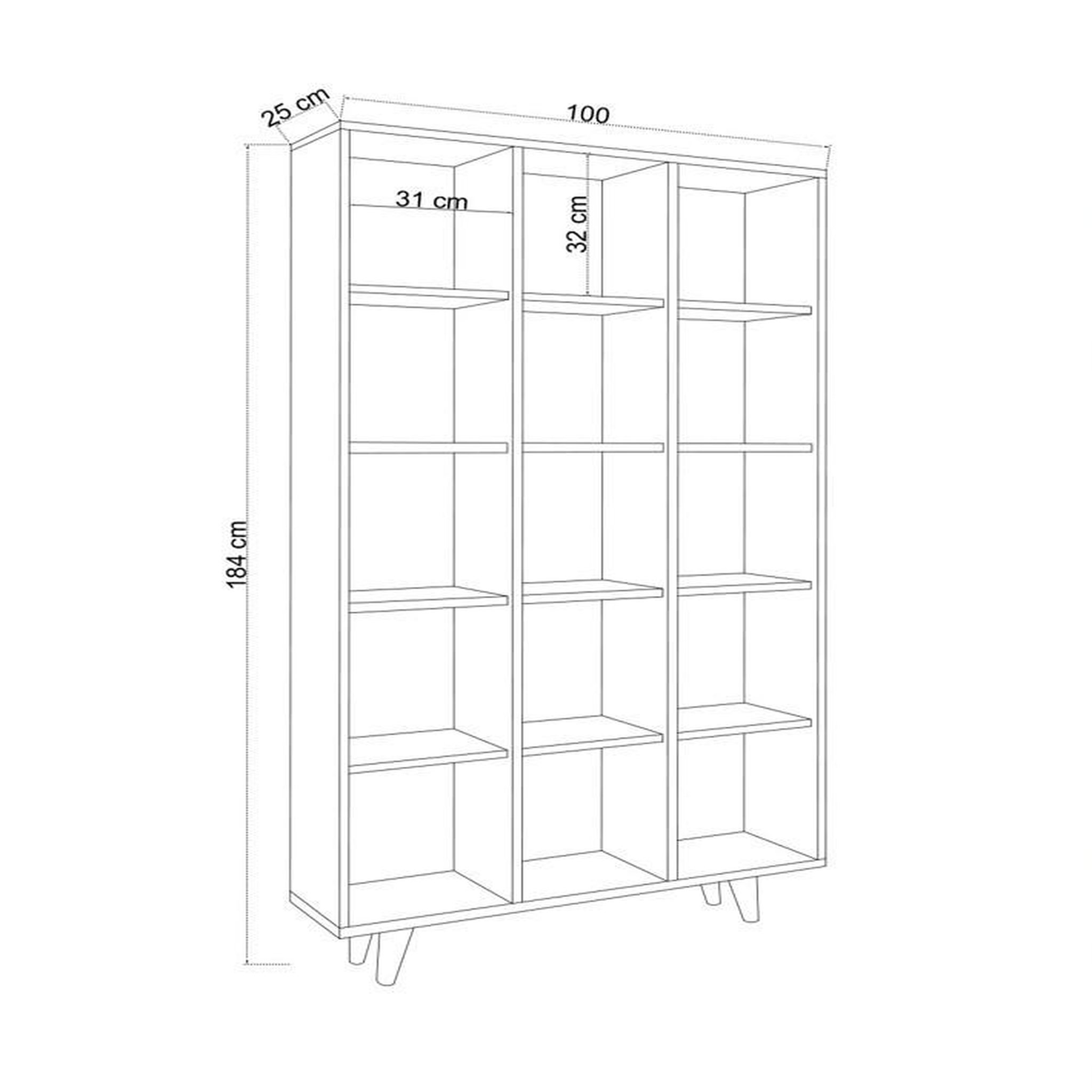 Voir la diapositive 4 : Habitat et Jardin Bibliothèque en bois  Zipa  100 x 25 x 184 cm - Travertin