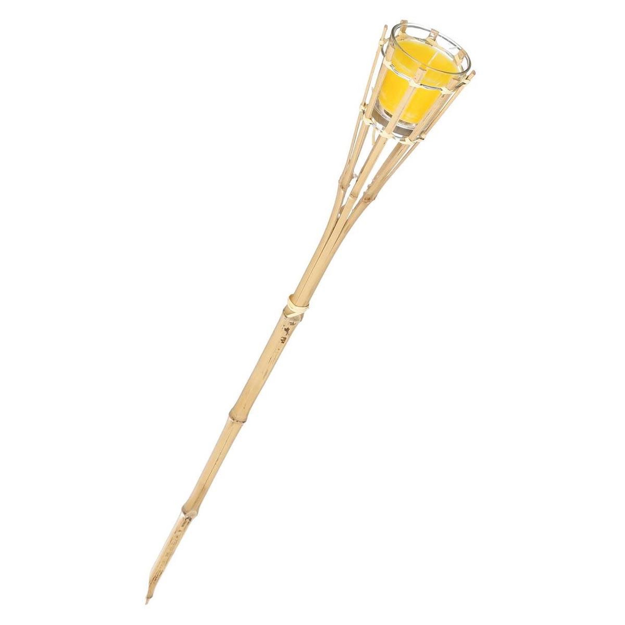 COMPTOIR DE LA BOUGIE Torche en bambou avec bougie  kai  76cm naturel