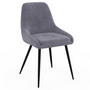 Voir la diapositive 3 : ID MARKET Lot de 4 chaises THALYA en velours gris clair avec accoudoirs