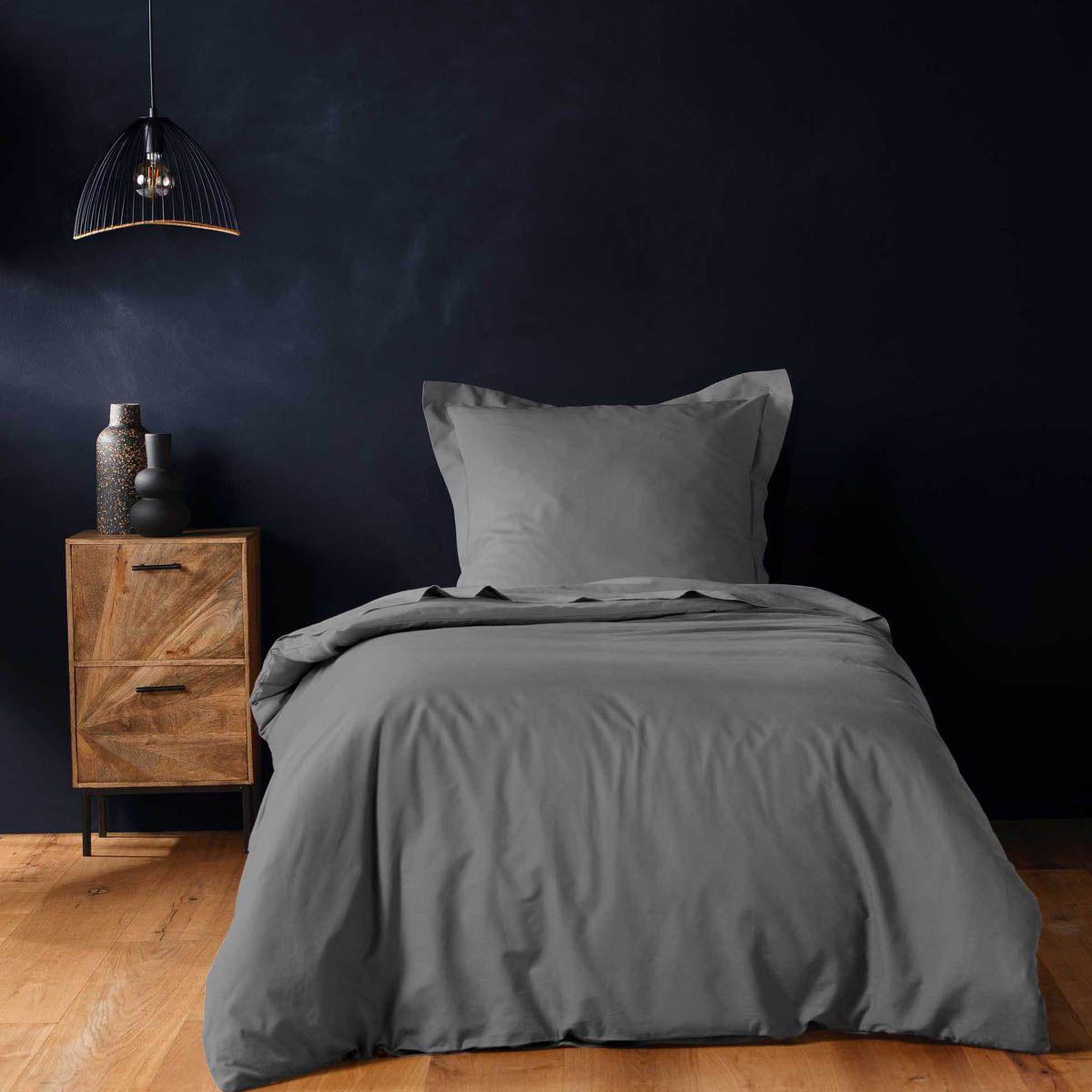 Douceur d'Intérieur Housse de couette  lina  140x200cm anthracite