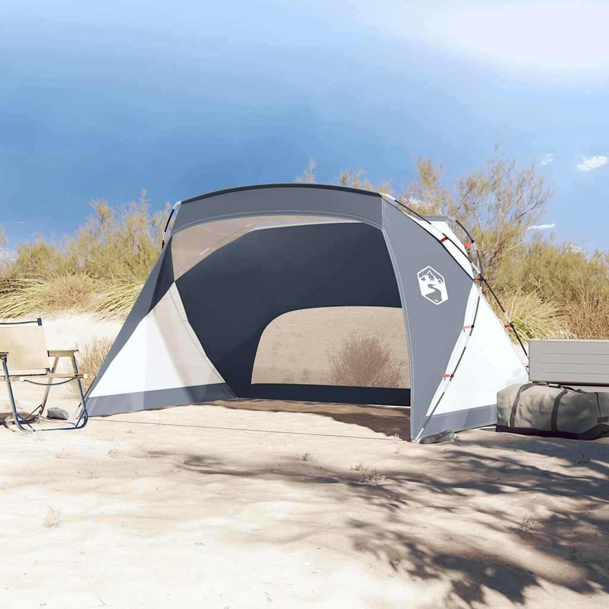 Voir la diapositive 3 : VIDAXL Tente de plage gris 274x178x170/148 cm 185T polyester