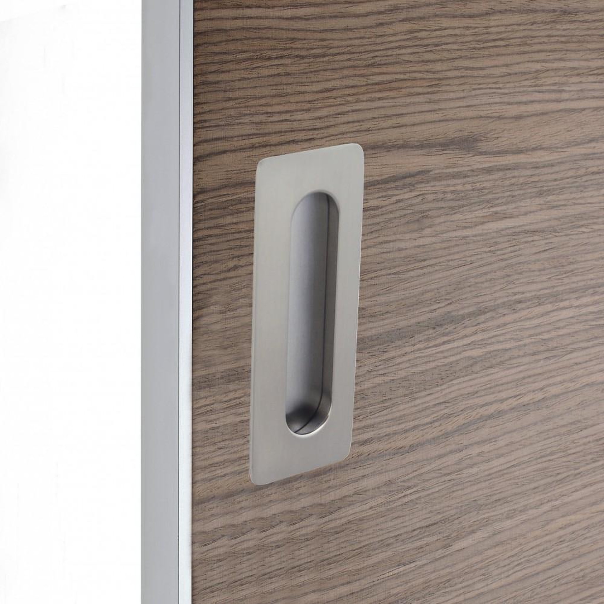 CENTRALE BRICO Poignée porte coulissante rectangle zamak nickelé, gris