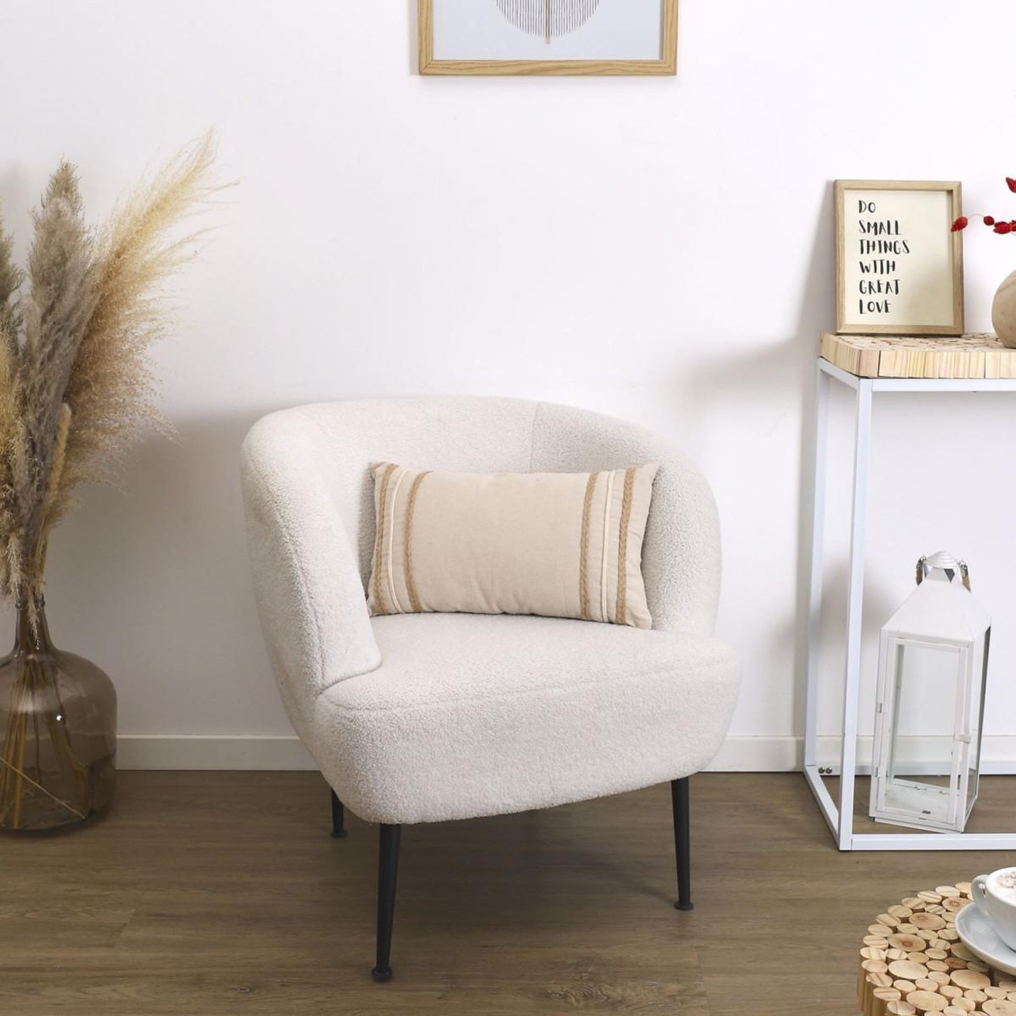 Voir la diapositive 4 : The Home Deco Factory Coussin déco tressé  natural crush  30x50cm beige