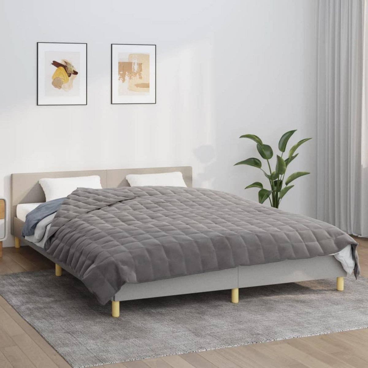VIDAXL Couverture lestee Gris 200x200 cm 13 kg Tissu