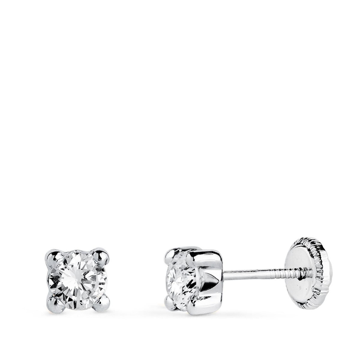 L'ATELIER D'AZUR Boucles d'Oreilles Or 18 Carats 750/000 Blanc Zirconium