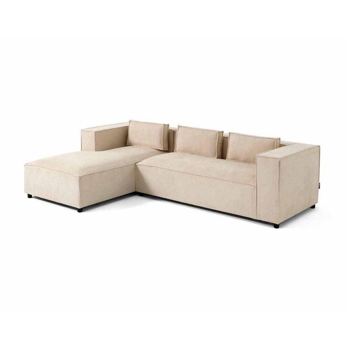 LISA DESIGN Stella - canapé d'angle gauche - 4 places - en tissu texturé