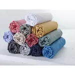 ACTUEL Drap housse uni en coton 57 fils - collection permanente. Coloris disponibles : Rose, Taupe, Bleu, Vert, Jaune, Gris, Beige, Blanc, Rouge