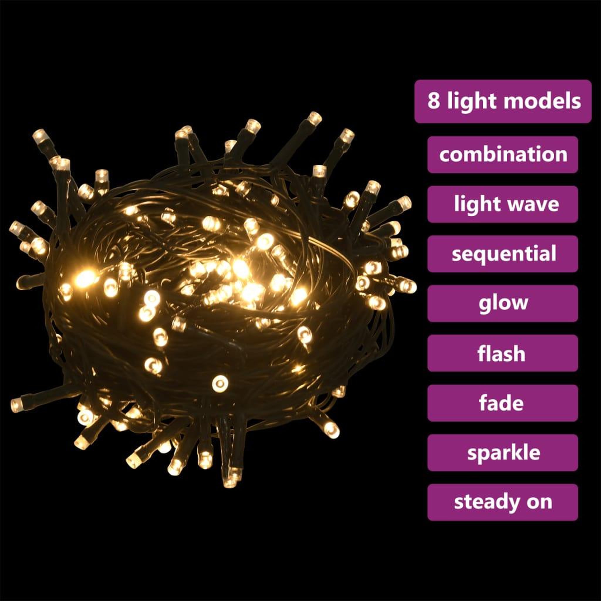 Voir la diapositive 4 : VIDAXL Set de boules de Noël avec pic et 150 LED 61 pcs Dore et bronze