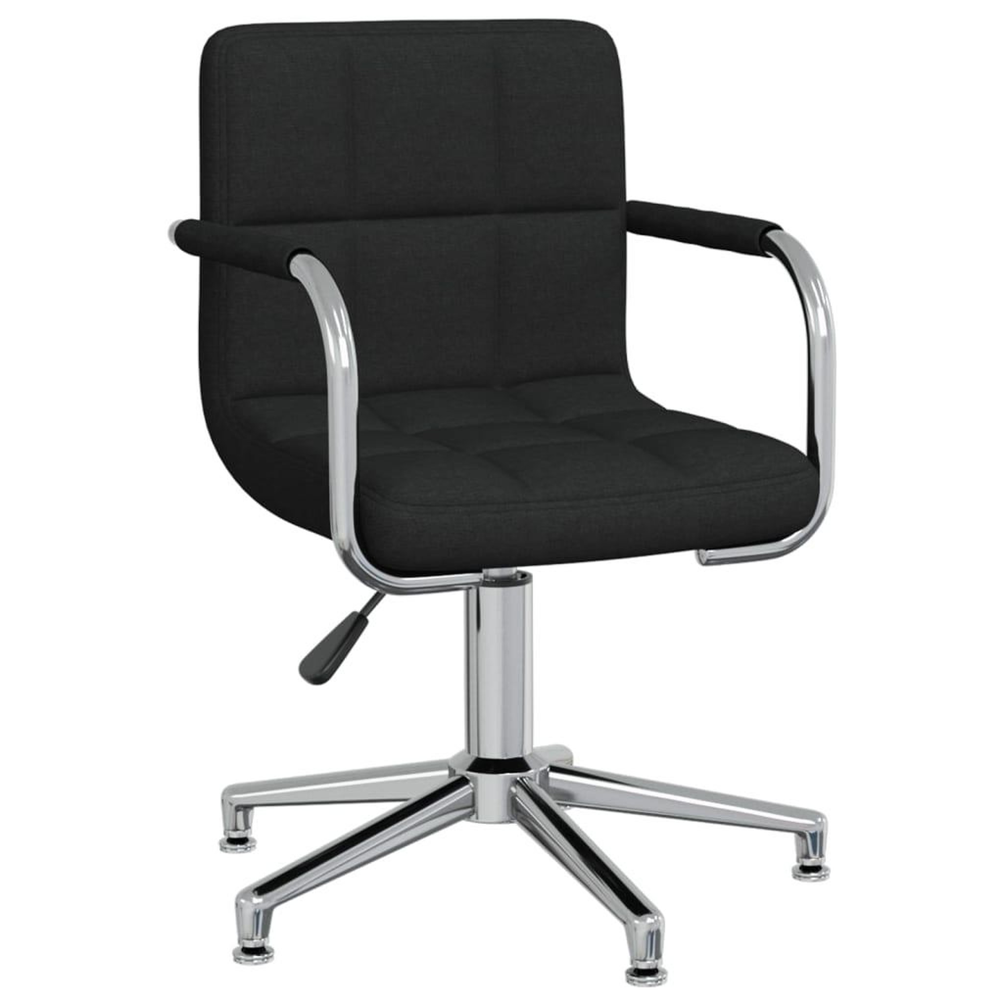 VIDAXL Chaise pivotante de salle a manger Noir Tissu