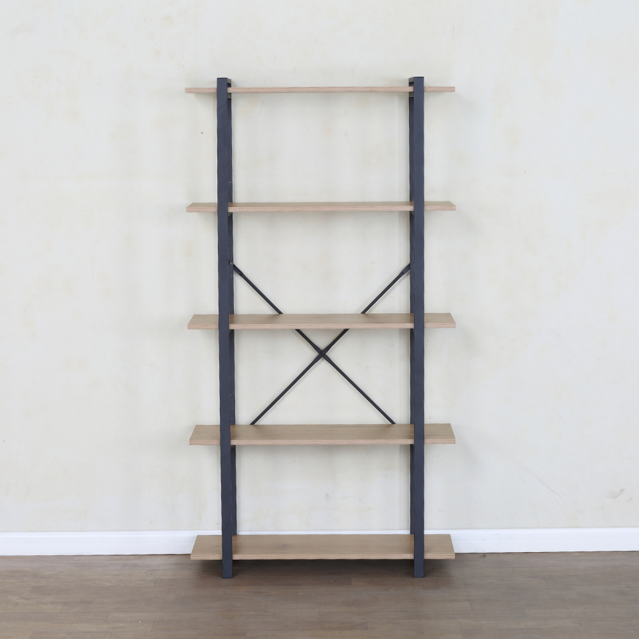 Voir la diapositive 4 : CONCEPT USINE Etagère 5 rangements 150 cm bois et noir tydo