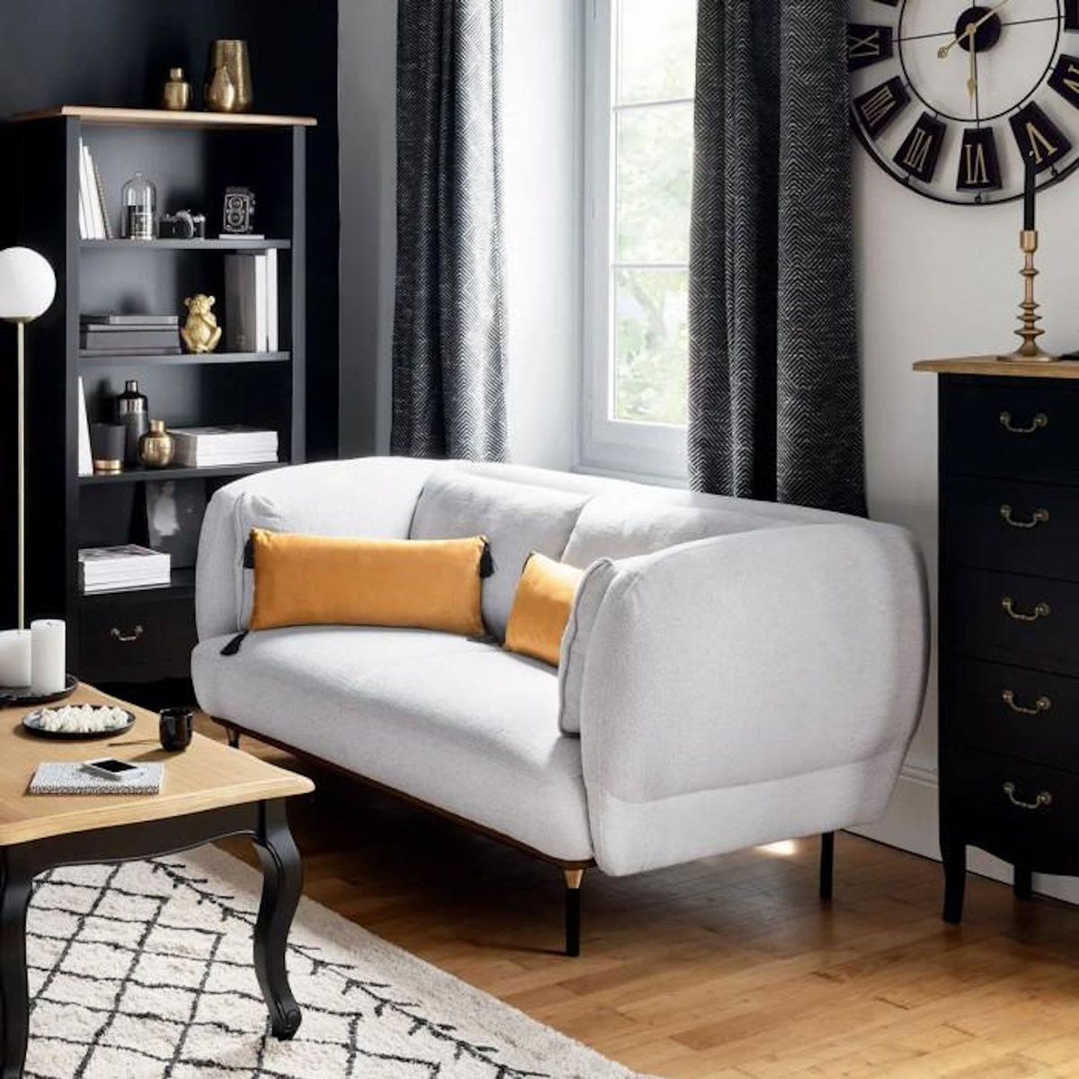 ATMOSPHERA Canapé 2 Places Design  Isée  172cm Gris Clair