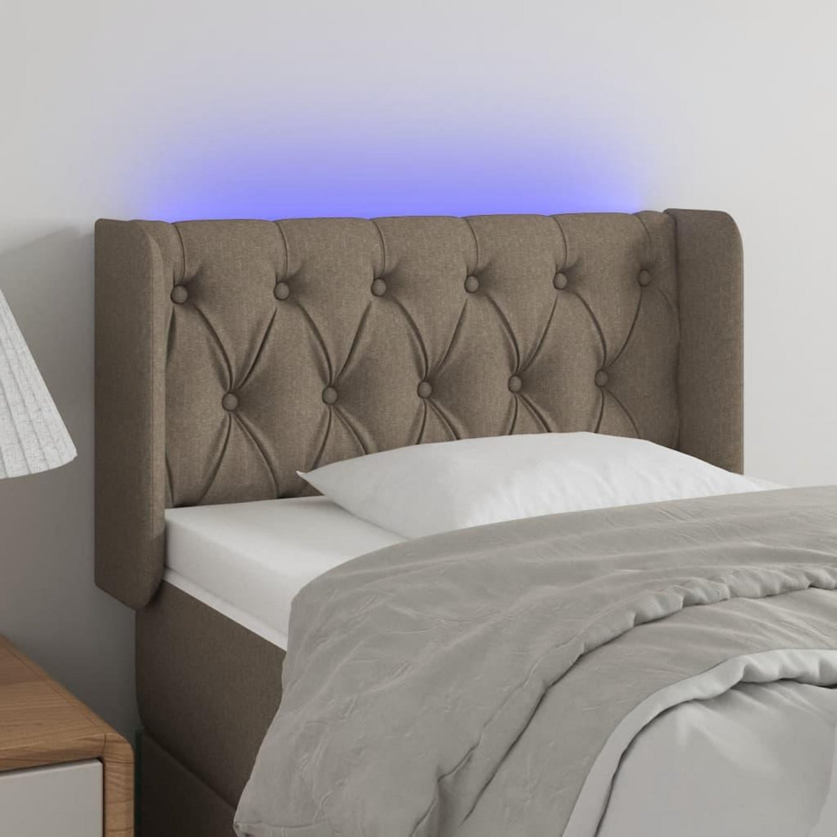 VIDAXL Tete de lit a LED Taupe 83x16x78/88 cm Tissu