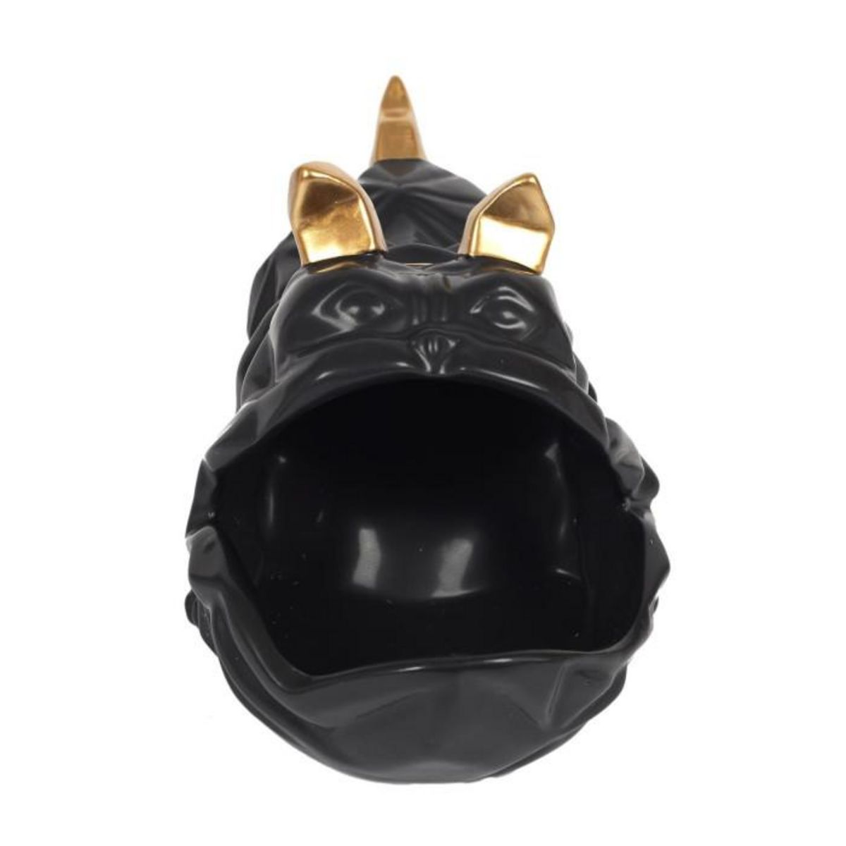 Paris Prix Statuette & Vide-Poche  Bulldog  30cm Noir