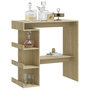 Voir la diapositive 4 : VIDAXL Table de bar etagere de rangement Chene sonoma Bois ingenierie