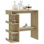 Voir la diapositive 4 : VIDAXL Table de bar etagere de rangement Chene sonoma Bois ingenierie
