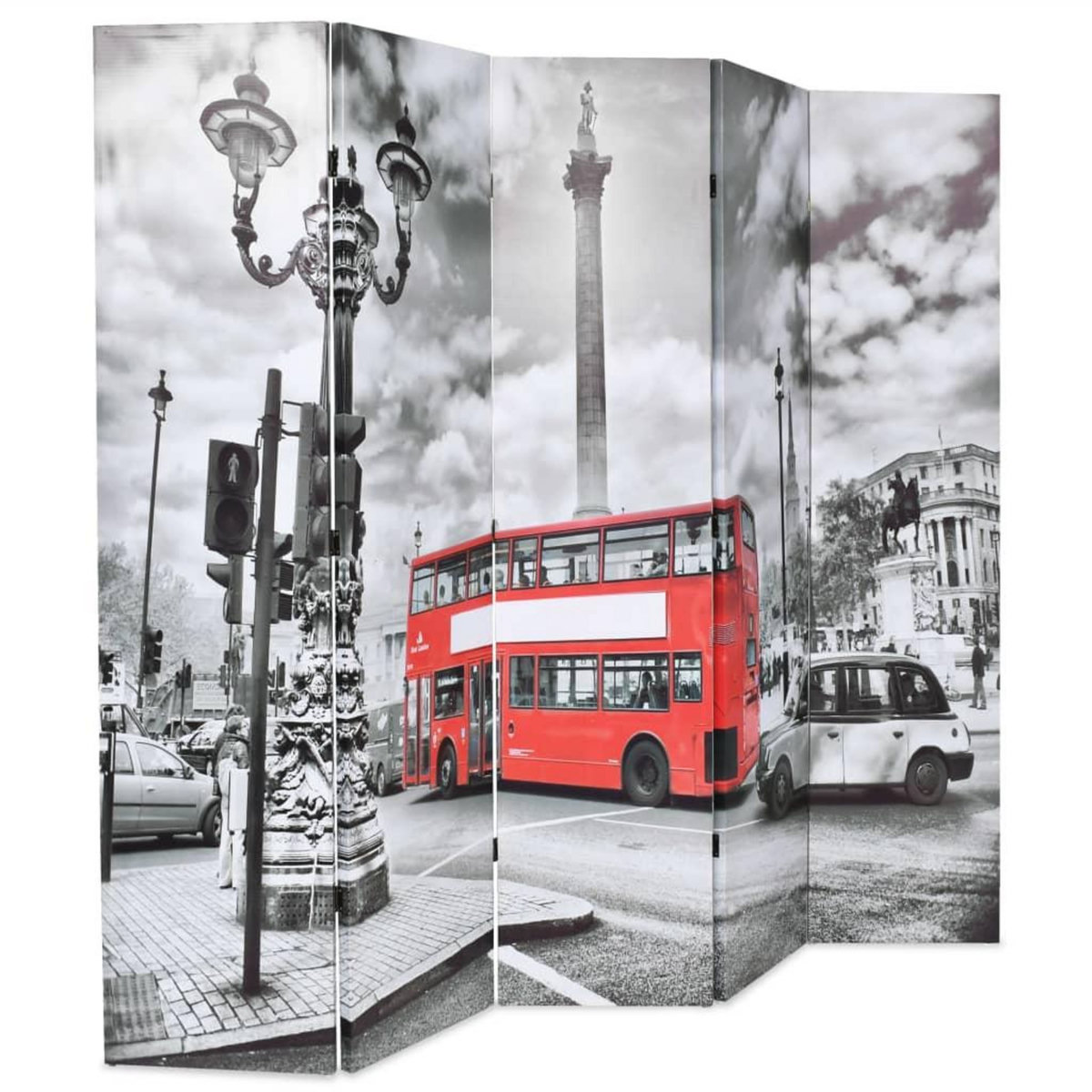 VIDAXL Cloison de separation 200 x 170 cm Bus londonien Noir et blanc