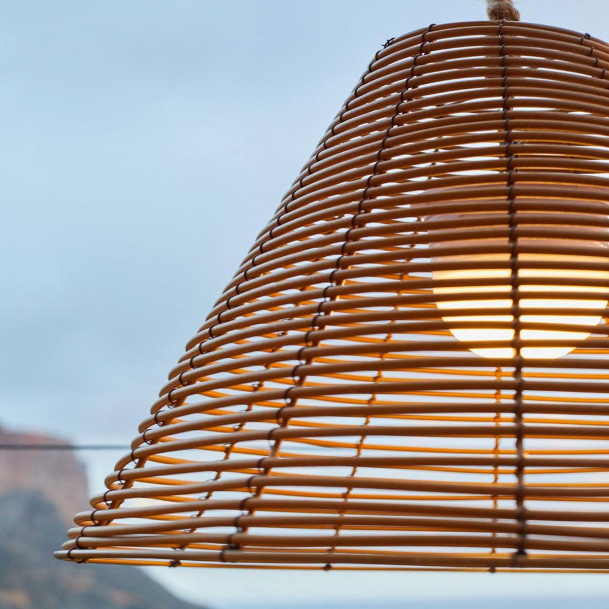 Lumisky Suspension nomade FUJY Bois Poly rotin D40CM