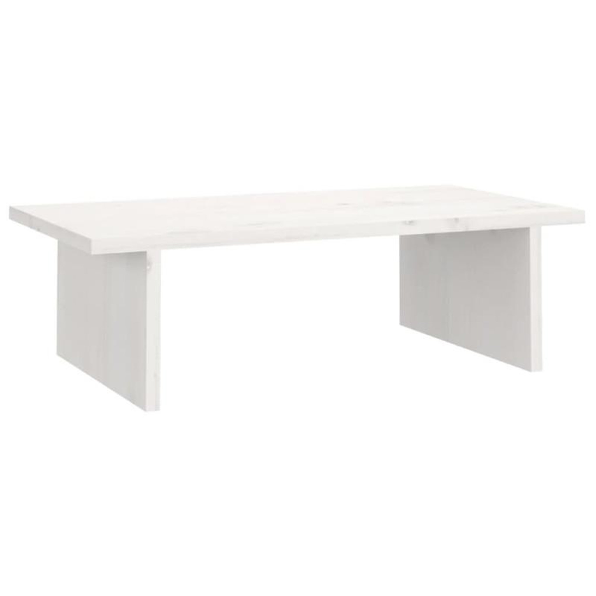 Voir la diapositive 2 : VIDAXL Support de moniteur Blanc 50x27x15 cm Bois de pin solide