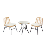 CONCEPT USINE Salon de jardin 2 places effet rotin TOLEDE