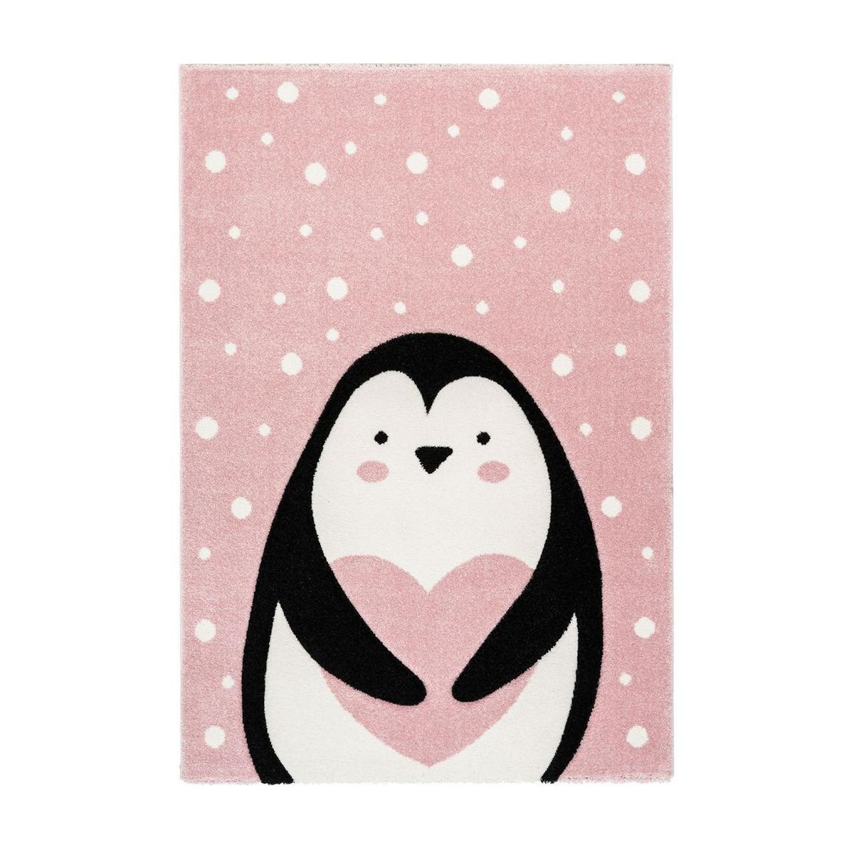 Paris Prix Tapis de Chambre Enfant Pingouin  Gidya  Rose
