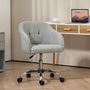 Voir la diapositive 2 : HOMCOM Chaise de bureau tissu bouclette design hauteur réglable pivotante piètement acier