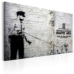 Paris Prix Tableau  Graffiti Area Police & a Dog - Banksy. Coloris disponibles : Multicolore