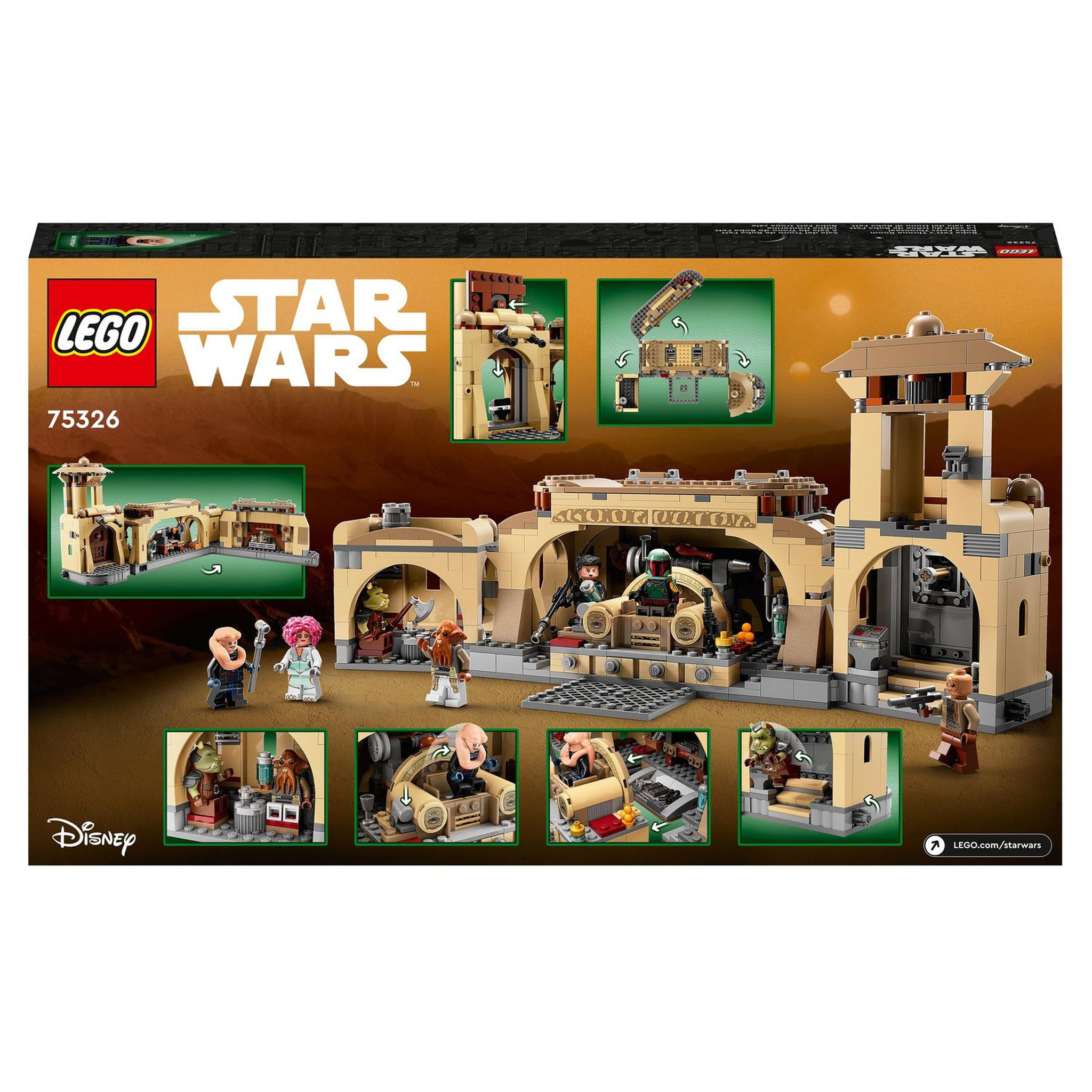 Voir la diapositive 9 : LEGO Star Wars 75326 - La Salle du Trône de Boba Fett, Jouet à Construire Pour les Enfants de 9 Ans et Plus, Avec le Palais de Jabba et 7 Minifigures