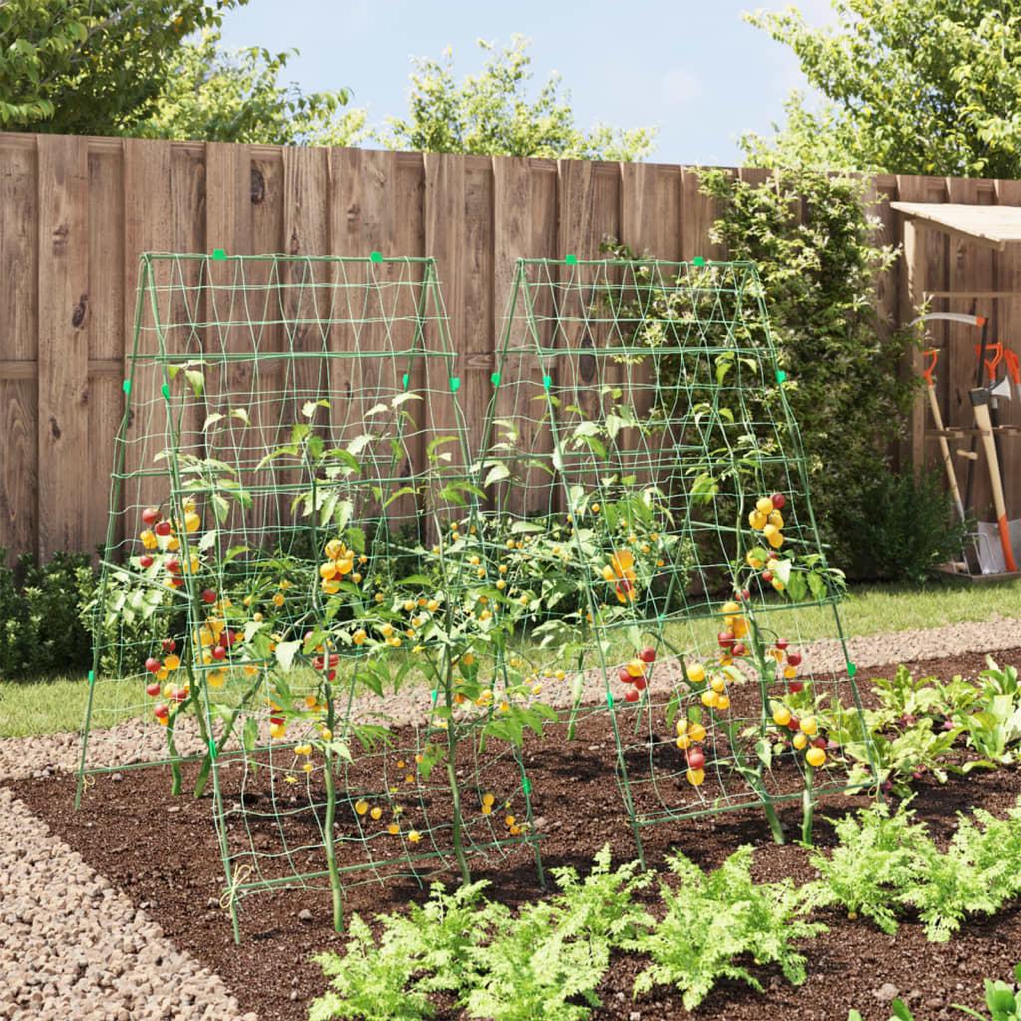 Voir la diapositive 3 : VIDAXL Treillis de jardin pour plantes grimpantes 2 pcs forme A acier
