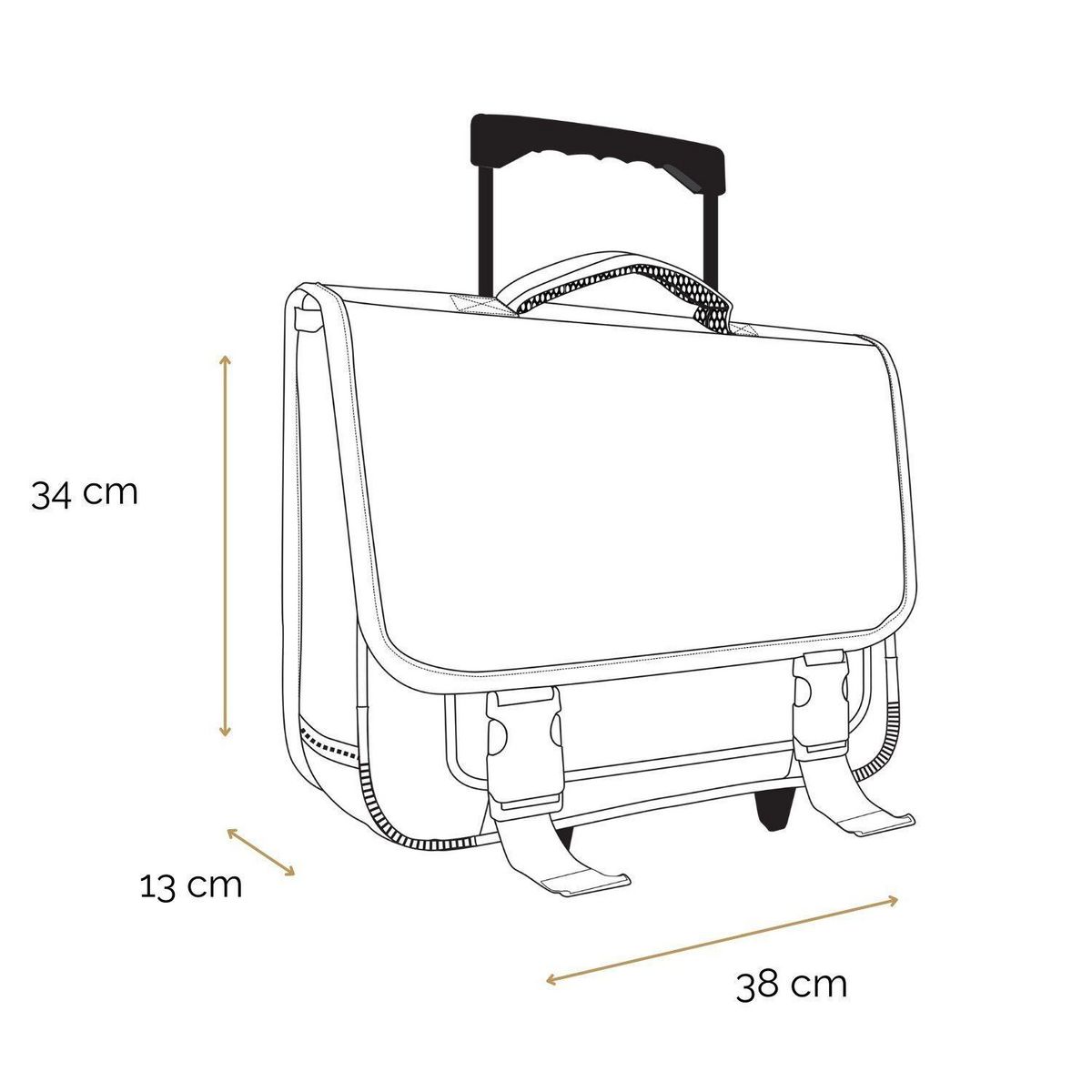 Bagtrotter BAGTROTTER Cartable à roulettes 38 cm Phileas Bleu USA