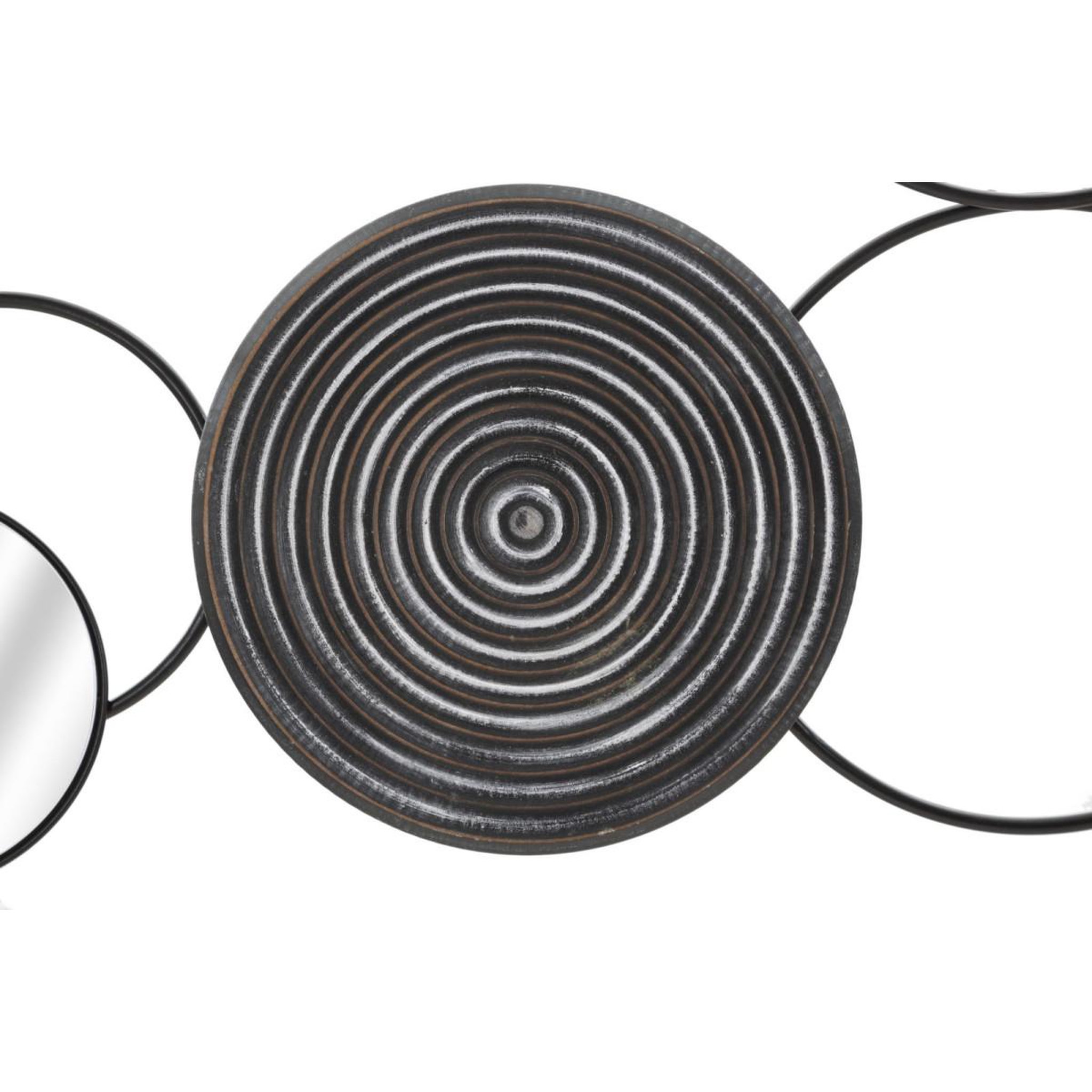 Voir la diapositive 2 : Paris Prix Décoration murale 3 miroirs  triby  106cm noir & marron