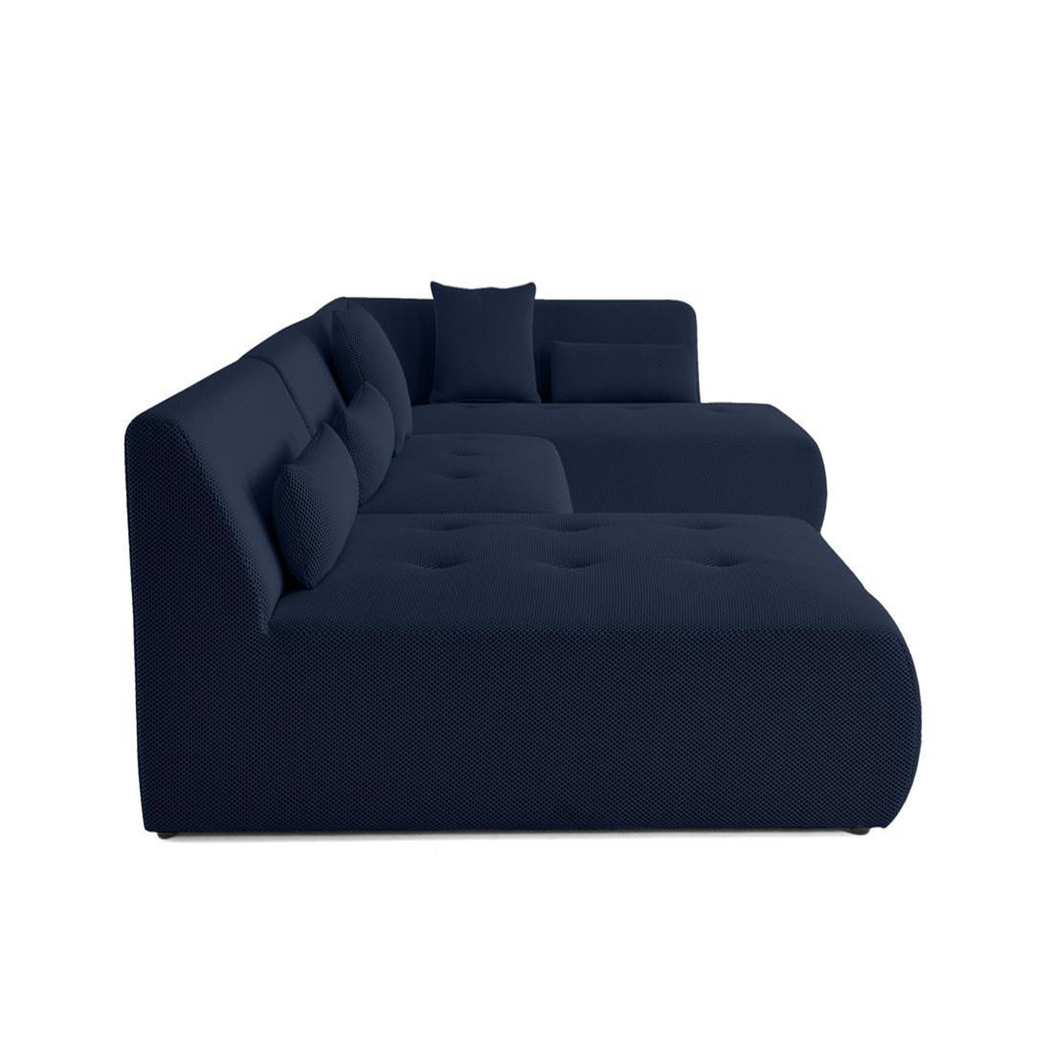 Voir la diapositive 3 : LISA DESIGN Onyx - canapé panoramique modulable d'angle droit - 7 places - en tissu mailles 3d
