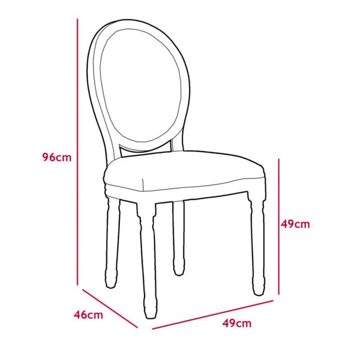 Paris Prix Lot de 2 Chaises Médaillon  Quing  Tissu Gris