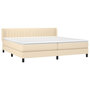 Voir la diapositive 3 : VIDAXL Sommier a lattes de lit avec matelas Creme 200x200 cm Tissu