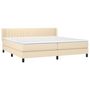 Voir la diapositive 3 : VIDAXL Sommier a lattes de lit avec matelas Creme 200x200 cm Tissu