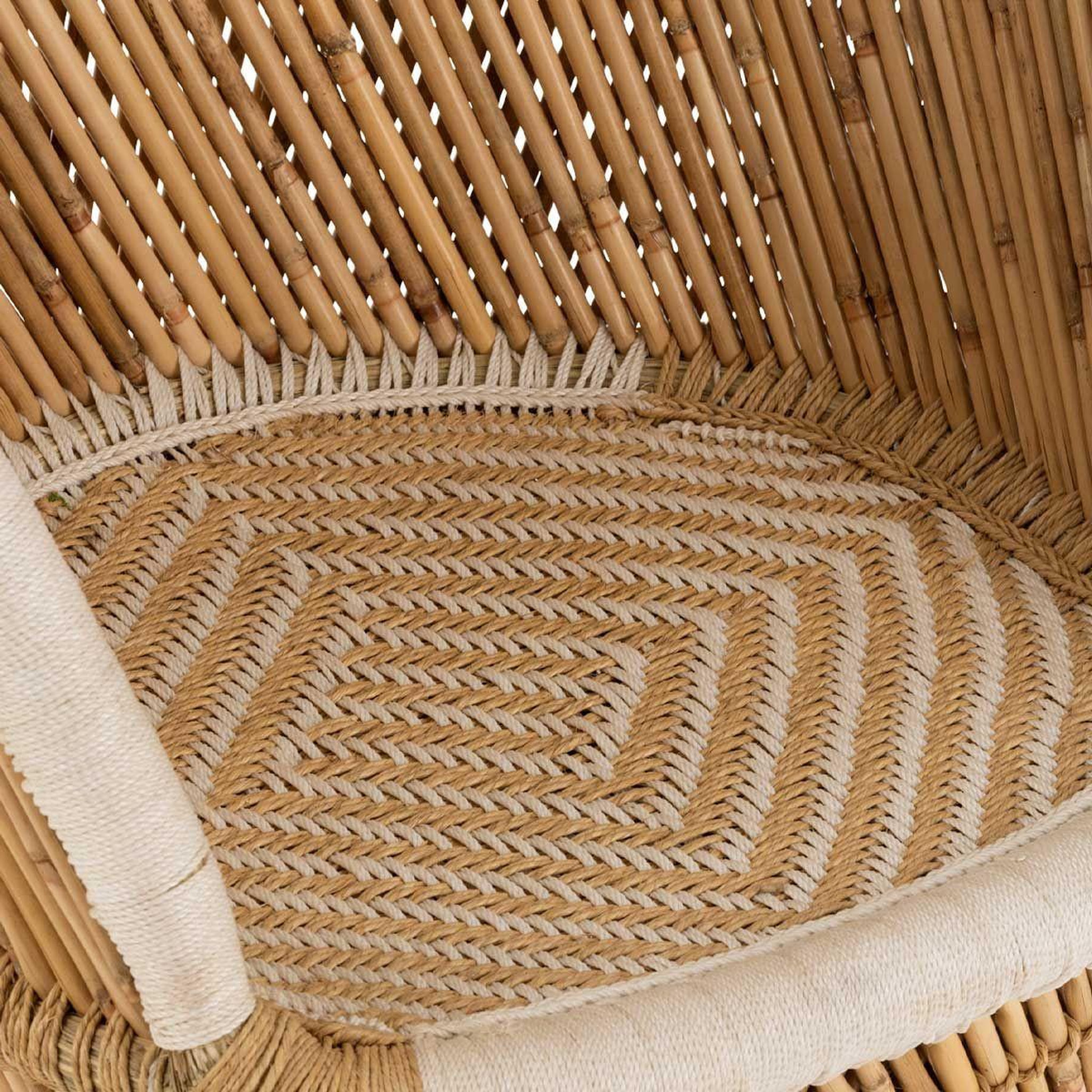 Voir la diapositive 6 : J-LINE Fauteuil design en bambou  smocla  150cm naturel