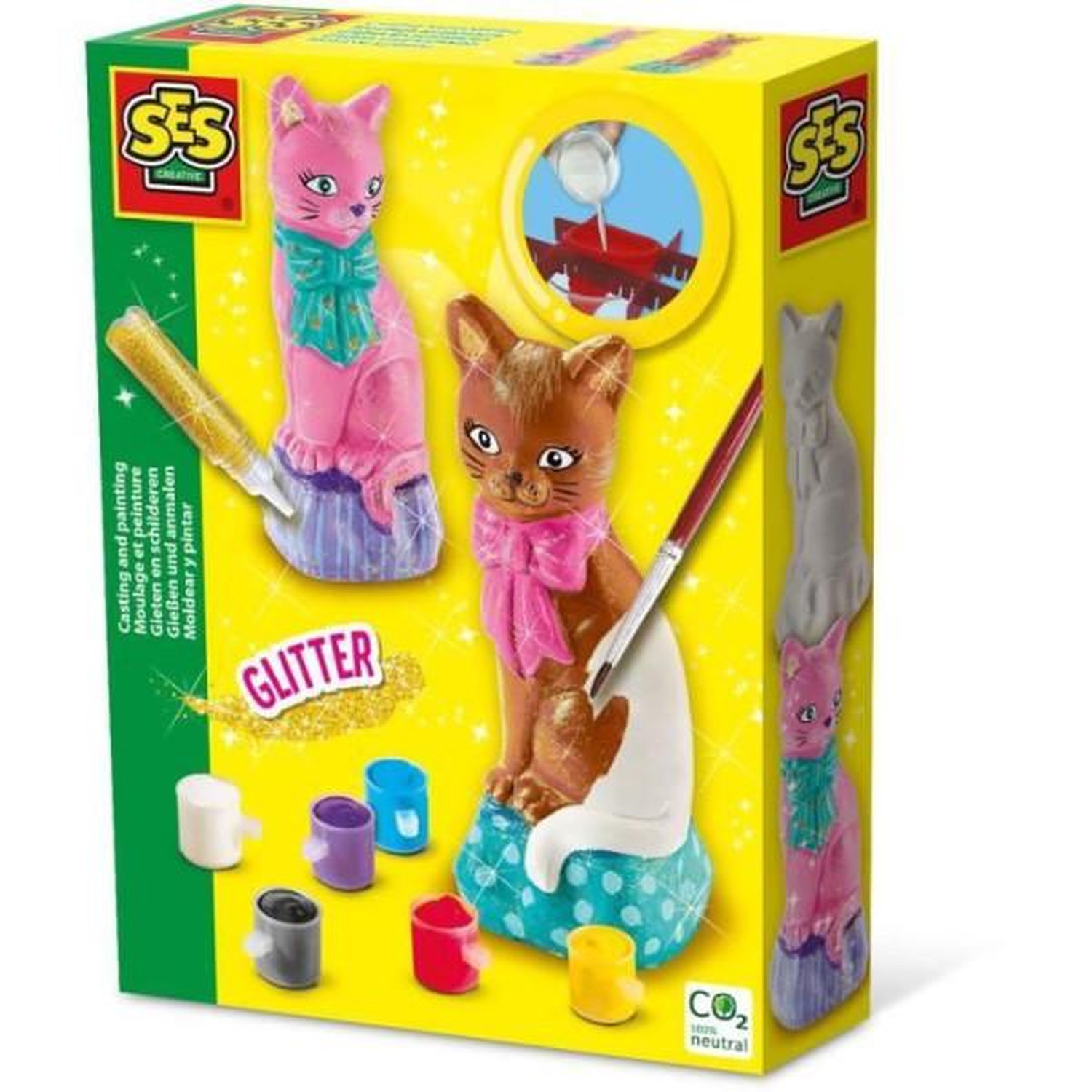 Moulage et peinture Chat Loisirs créatifs SES CREATIVE Pour réaliser des chats avec 6 couleurs de peinture. - vue 9